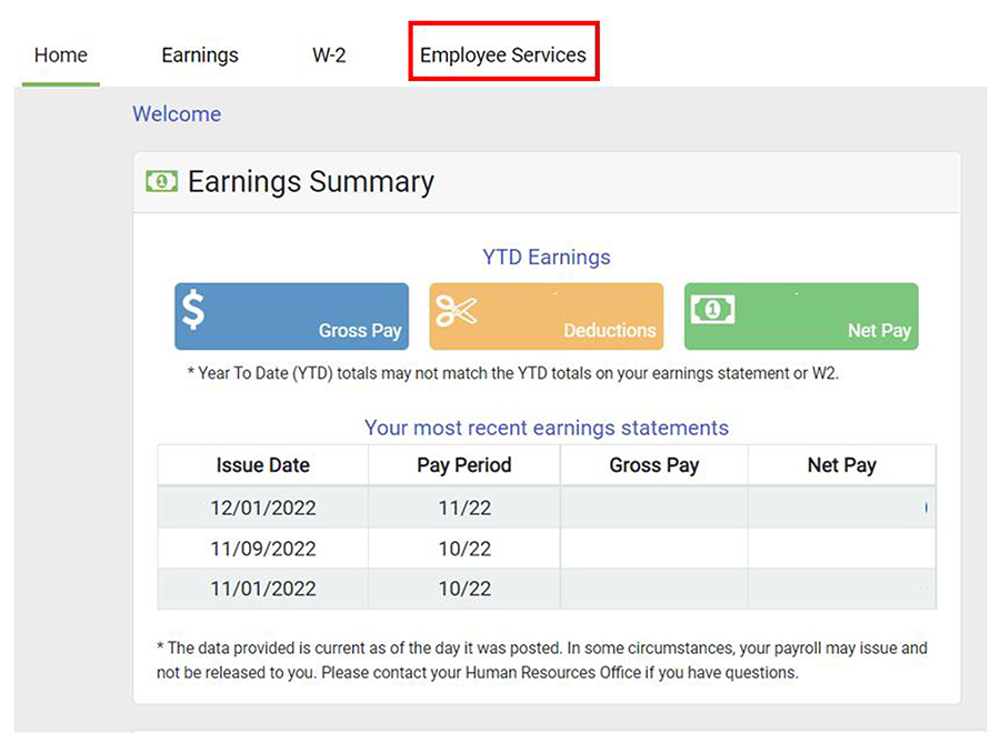 Earnings Summary Screenshot